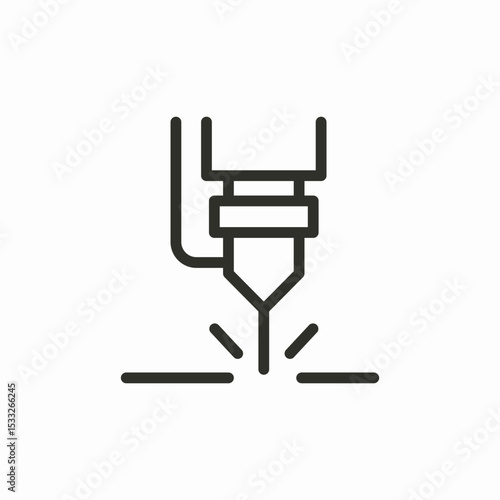 laser cutting beam icon sign vector