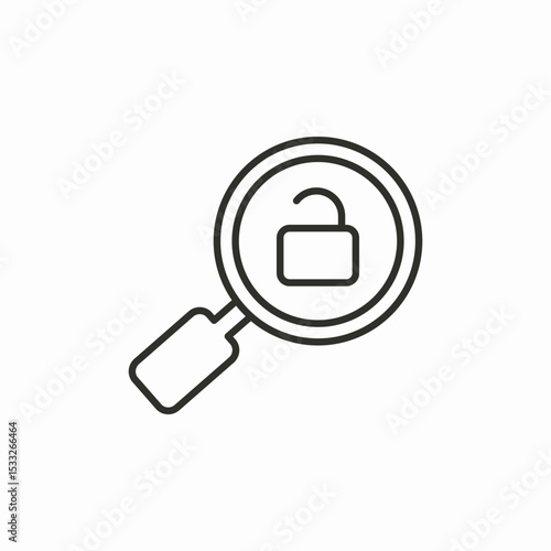 lock in magnifying glass icon sign vector