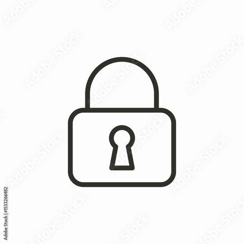 locked padlock icon sign vector