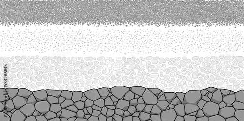 soil layer landscape drawing pattern. texture interior background line art. set of graphics elements drawing for architecture and landscape design. cad pattern