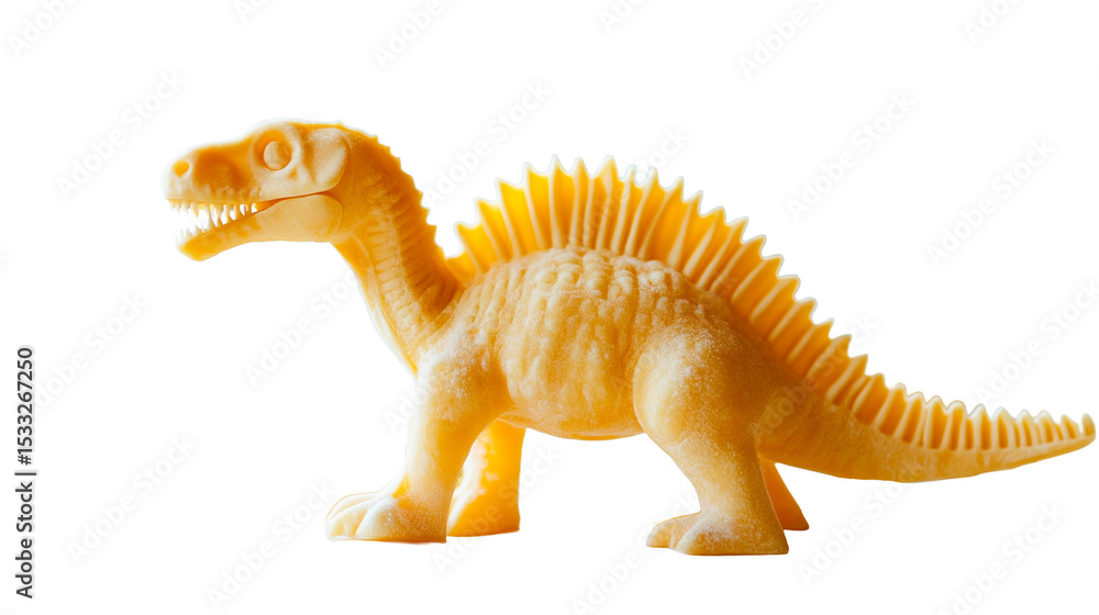 Fototapeta premium Dough dinosaur toy on transparent background, playful creativity concept