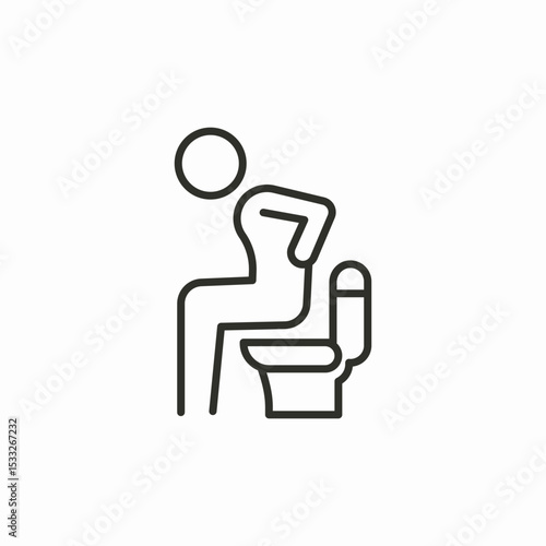 person sitting toilet icon sign vector