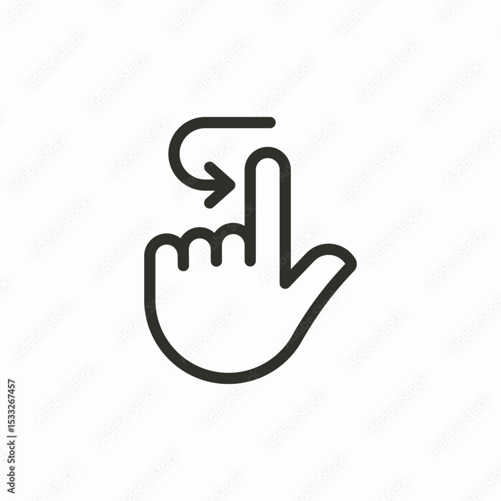 swipe right gesture icon sign vector swipe right gesture icon sign vector
