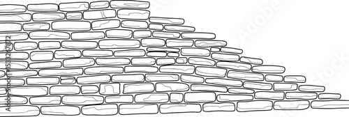 stone wall cad drawing for landscape, outdoor and nature park