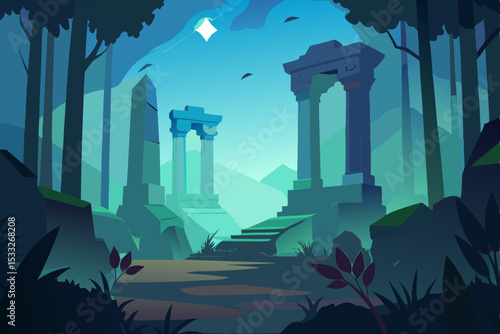 vector illustration of ancient city