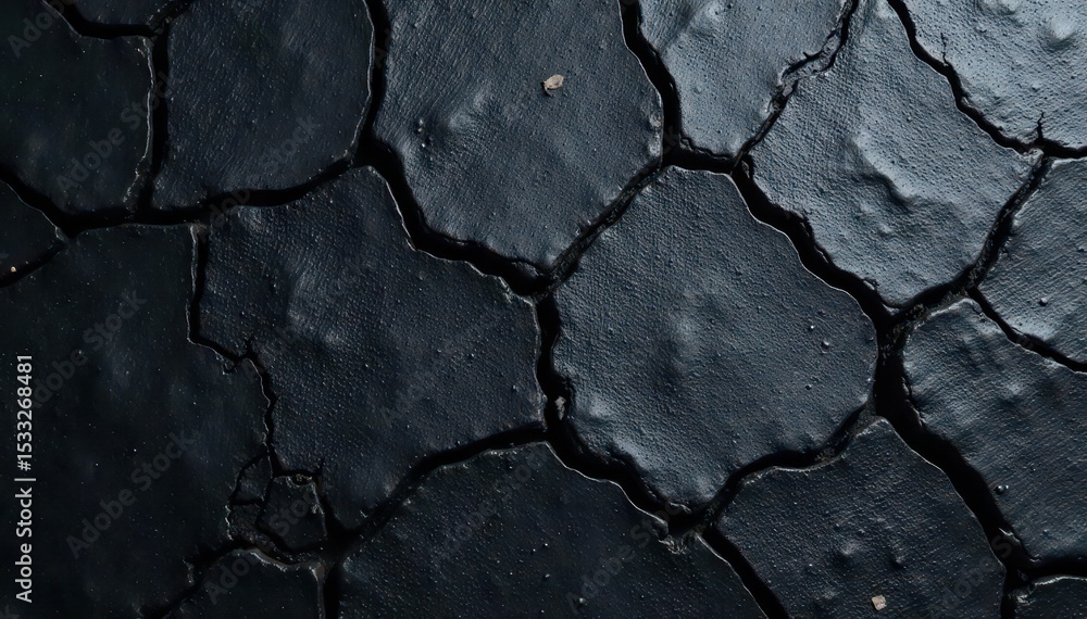 Obraz premium Dark gray stone, deeply cracked, rough texture, aged surface , rustic, element, geology