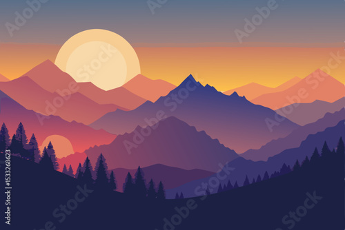 sunrise in mountains