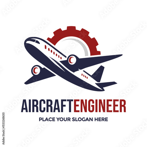 Aircraft Engineer logo, perfect for aviation companies, aerospace engineering firms, or aircraft maintenance services. Represents technical expertise and innovation. Clean vector.