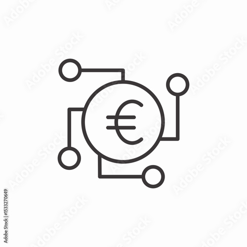 euro network cryptographic icon sign vector