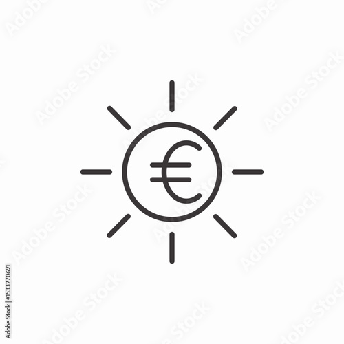 euro tarif sun icon sign vector