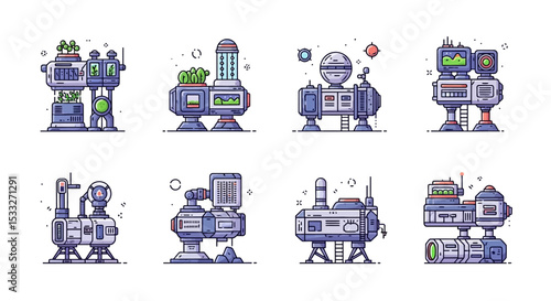 Future Space Habitats and Off-World Colony Modules Icons