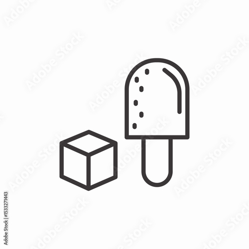 ice cream and cube icon sign vector