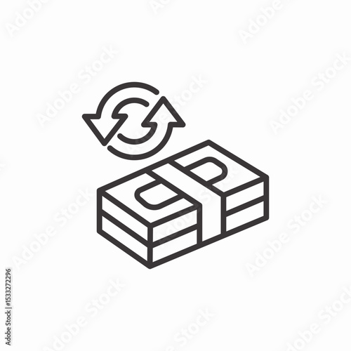 money bundle transfer icon sign vector