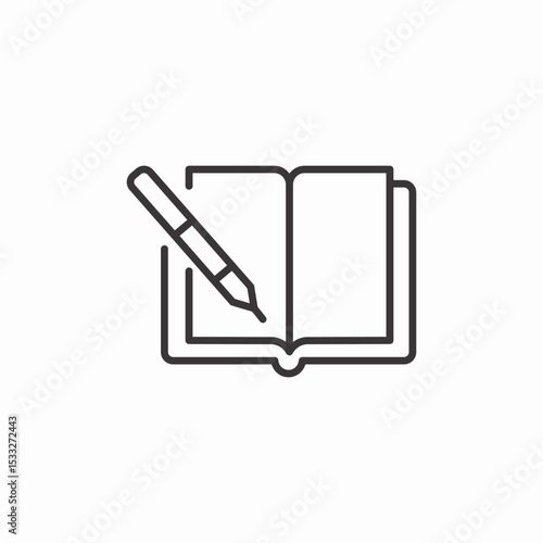 pen on book icon sign vector