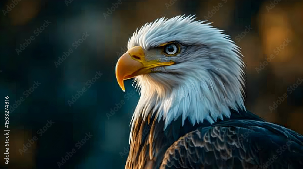 Obraz premium Close-up portrait of a magnificent bald eagle.
