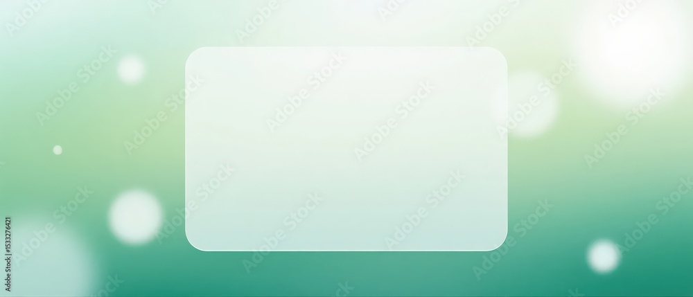 Obraz premium Blank Rectangle on Soft Green Background with Bokeh Effects