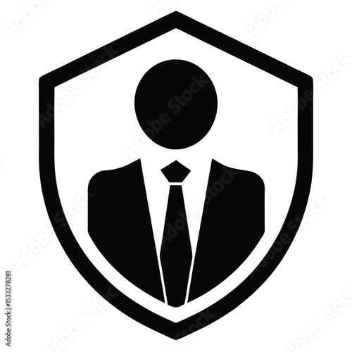 Insurance agent element isolated group insurance plan on white background