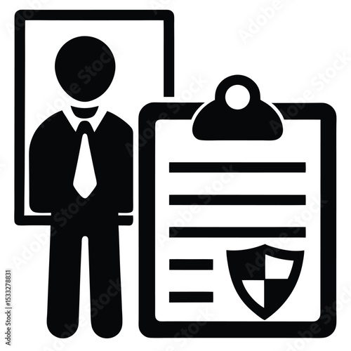 Insurance agent element isolated risk analysis sheet on white background