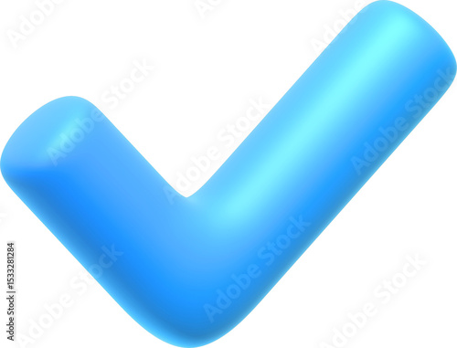 3d blue check mark
