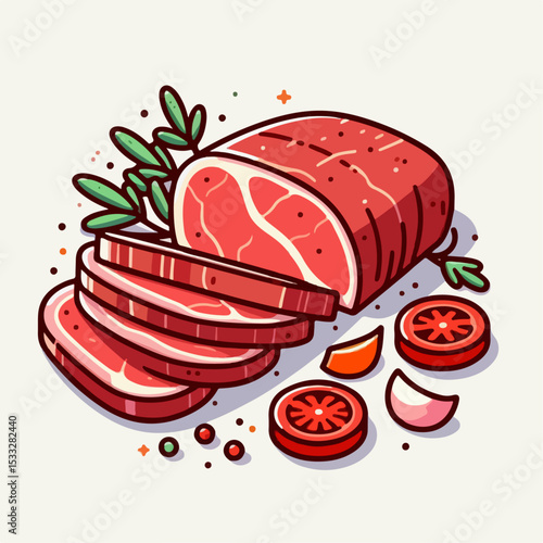 vector illustration of cutlets