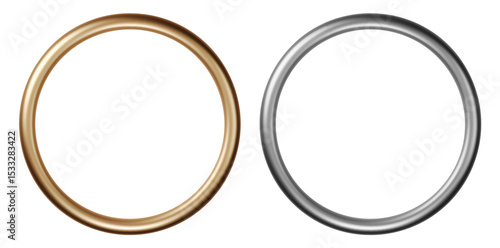 Luxury Golden And Silver Decorative Frames Vector Illustration.	