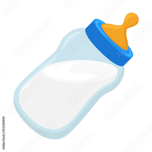 Feeding Bottle Emoji Icon Illustration. Milk Vector Symbol Emoticon Design Doodle Vector.