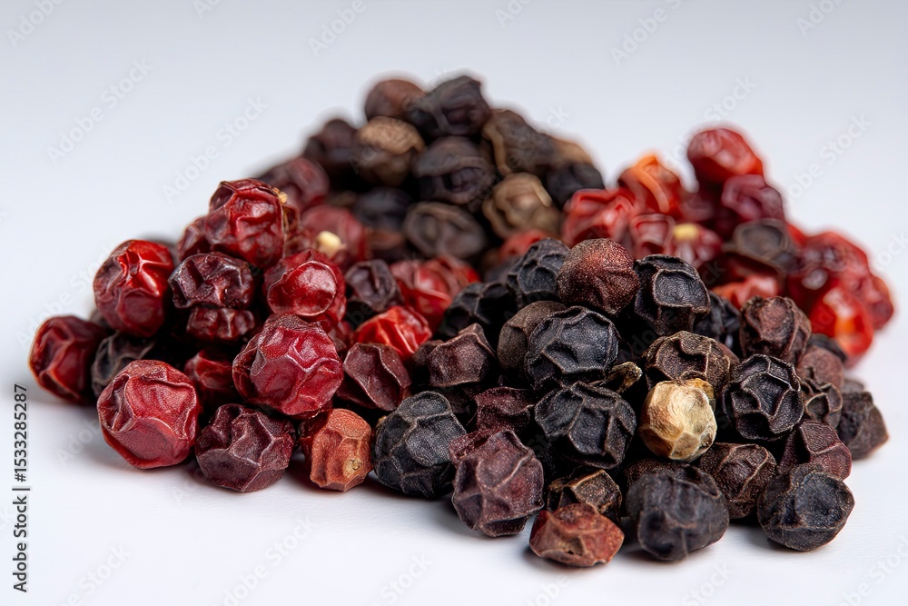 Obraz premium A collection of piles of dried pepper