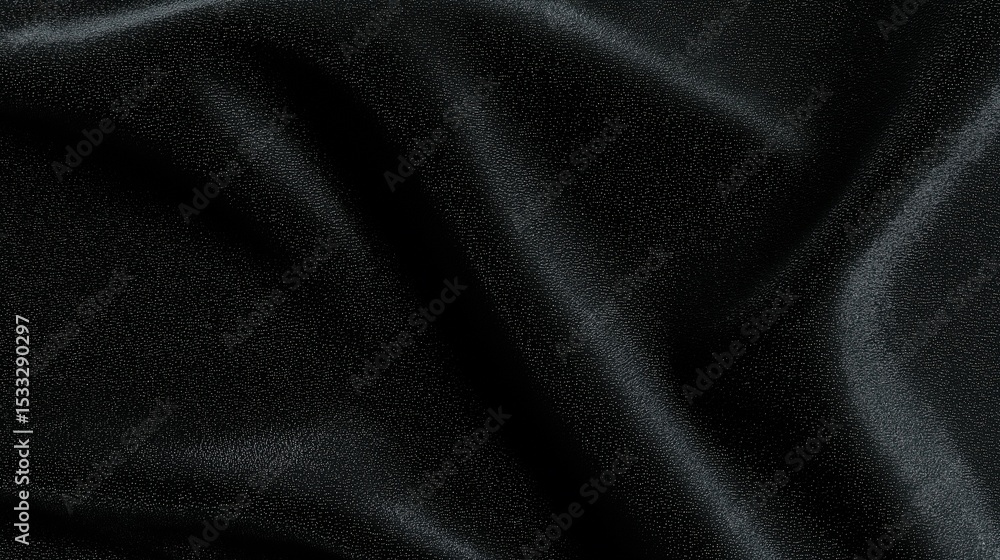 Fototapeta premium Generative AI, Black fabric texture with soft textile detail