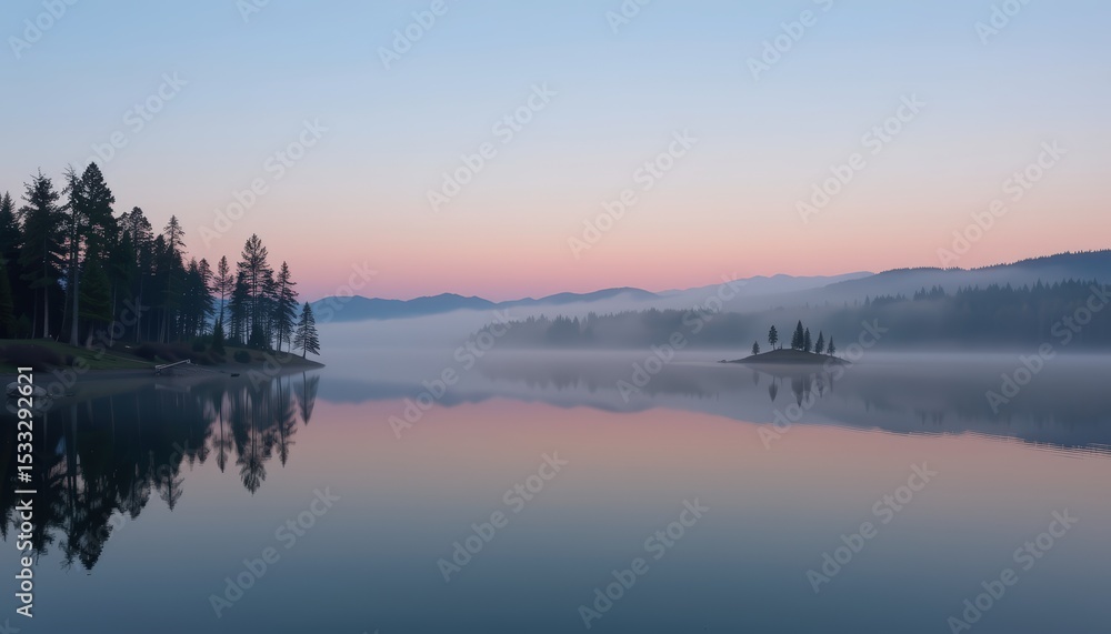 serene lakeside landscape at dawn, still waters mirroring the soft pastel colors of the sky serene lakeside landscape at dawn, still waters mirroring the soft pastel colors of the sky