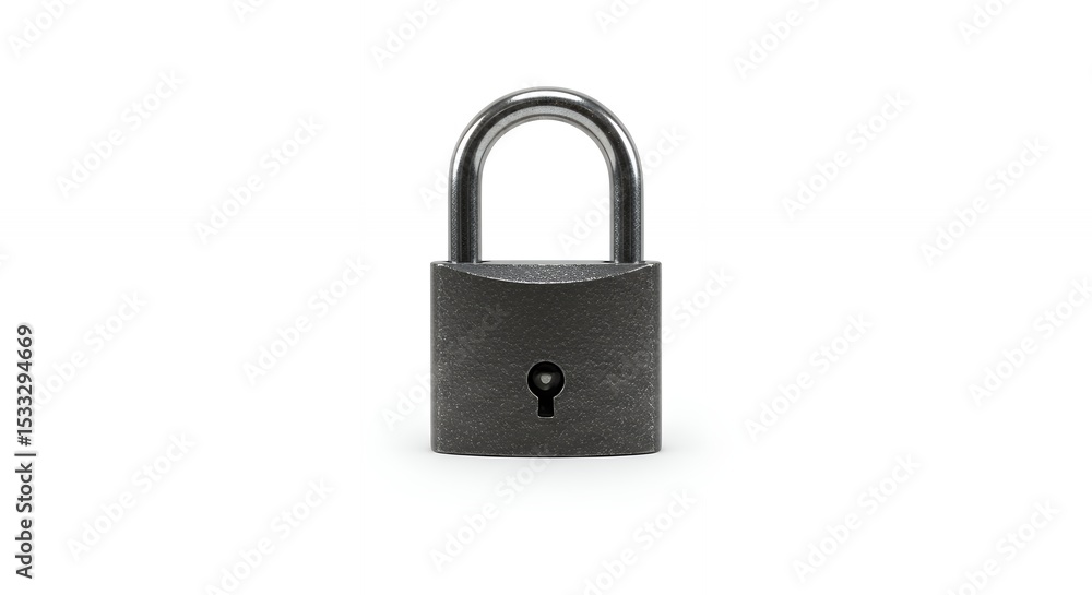 Gray padlock isolated on white background Gray padlock isolated on white background