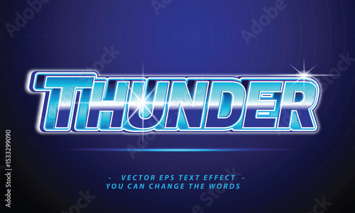 blue thunder with text effect illustration