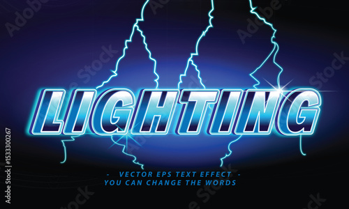 power lighting with text effect illustration