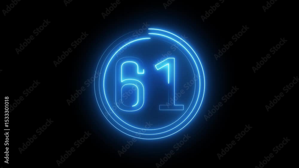 Neon number. Glowing neon countdown text number animation. Neon number. Glowing neon countdown text number animation.