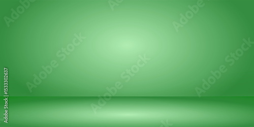 green background abstract with Gradient in empty room studio, green empty room studio gradient used for background, green background studio with shine use for product shooting. vector dynamic room