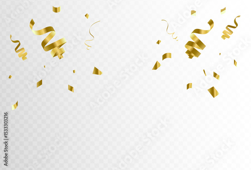 Confetti gold celebration ribbon