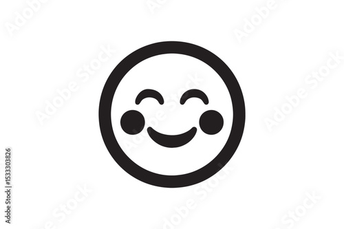 Blushing Face silhouette vector with white background