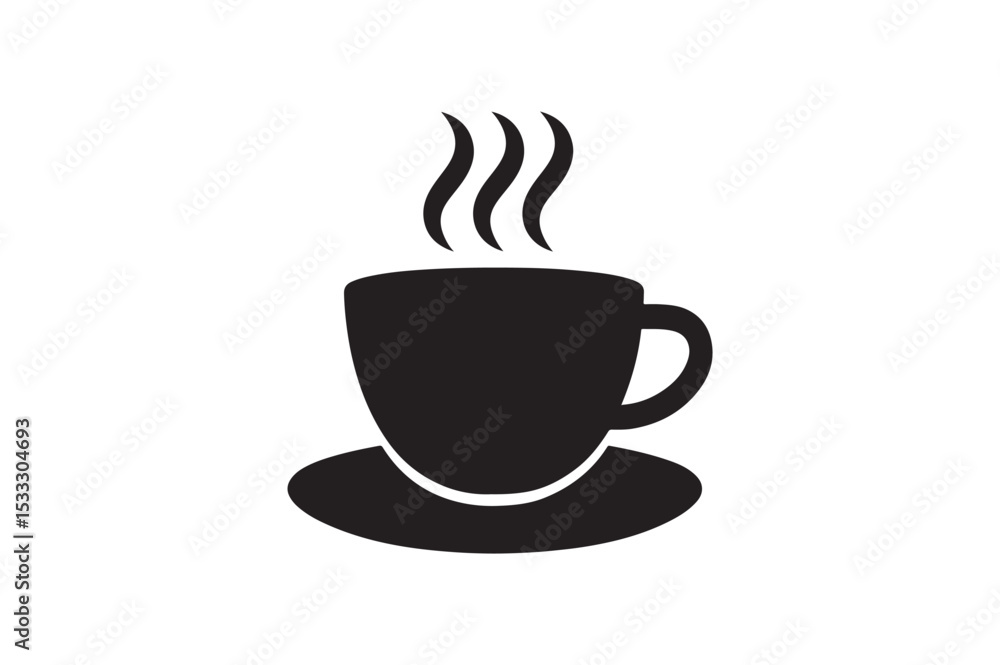 Obraz premium Coffee Cup silhouette vector with white background