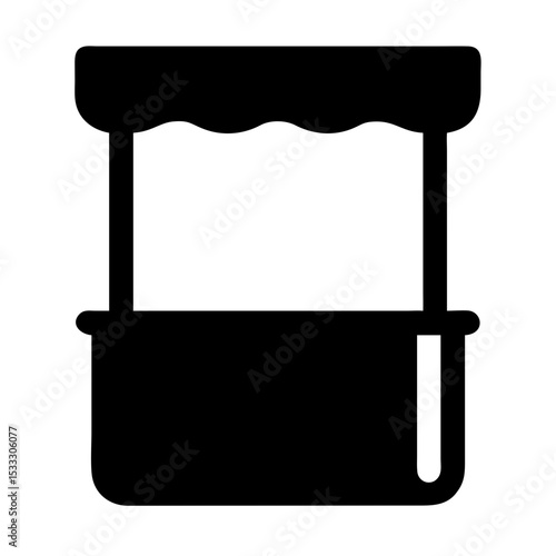 A Simple Outline of a Market Stall Featuring a Canopy