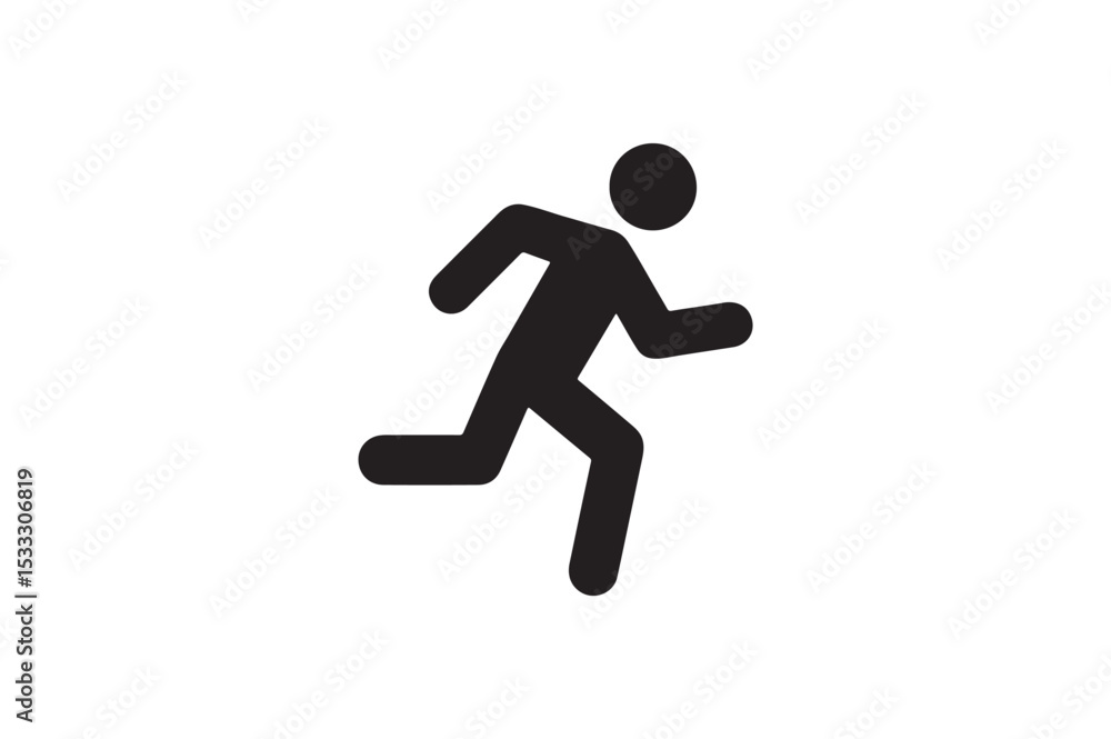 Running Man silhouette vector with white background Running Man silhouette vector with white background