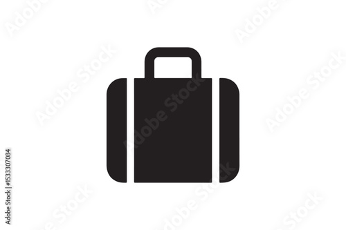 Suitcase silhouette vector with white background