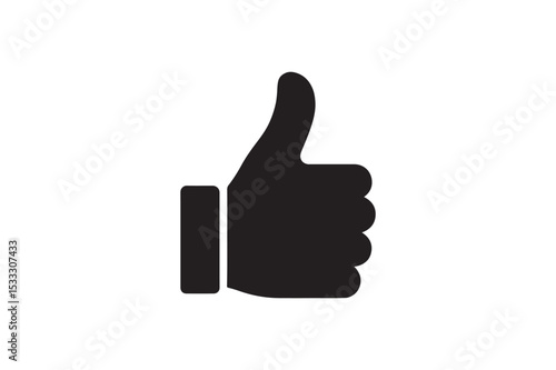 Thumbs Up silhouette vector with white background