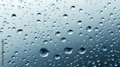 Wallpaper Mural Water droplets on glass or window surface. Condensation round drops on transparent background. Realistic 3d vector illustration of dewy bg with fresh humid effect. Clean liquid raindrop patterned Torontodigital.ca