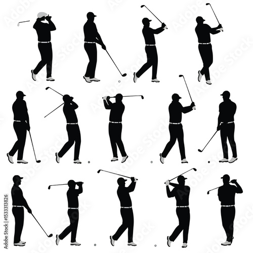 Adobe Stock Trending Golf Swing Silhouettes vector