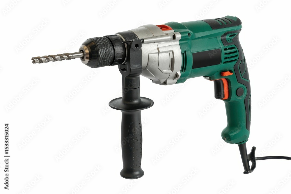 A single hand drill isolated on white background A single hand drill isolated on white background