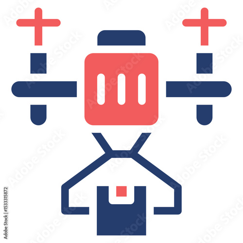 Drone Delivery solid color icon