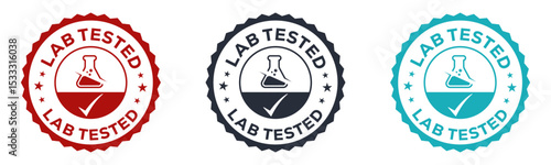 lab tested certified approval stamp badge icons collection