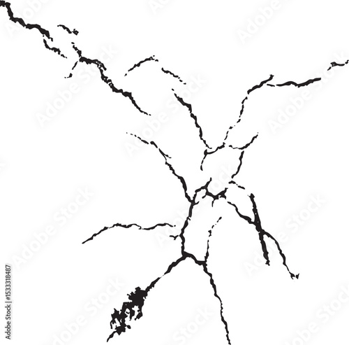 リアルなひび割れのイラスト