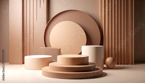 Modern Studio Scene with Sepia Toned Elements Transitioning into Full Color Graphic Style