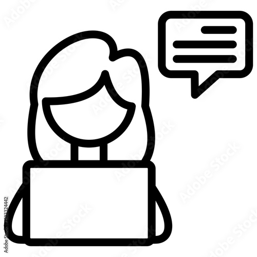 blogger line icon