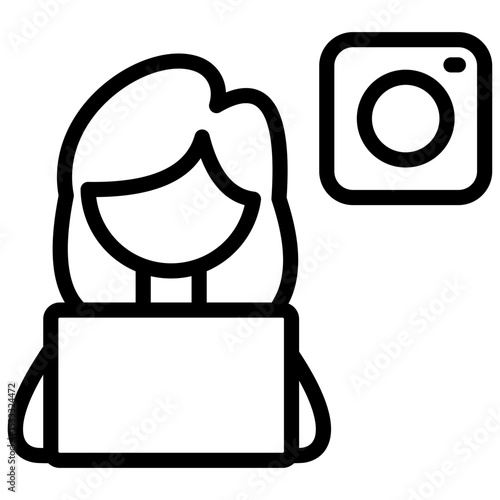 instagram content creator line icon